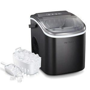 Ice Maker Countertop with Handle Self-Cleaning Portable Ice Machine with Basket